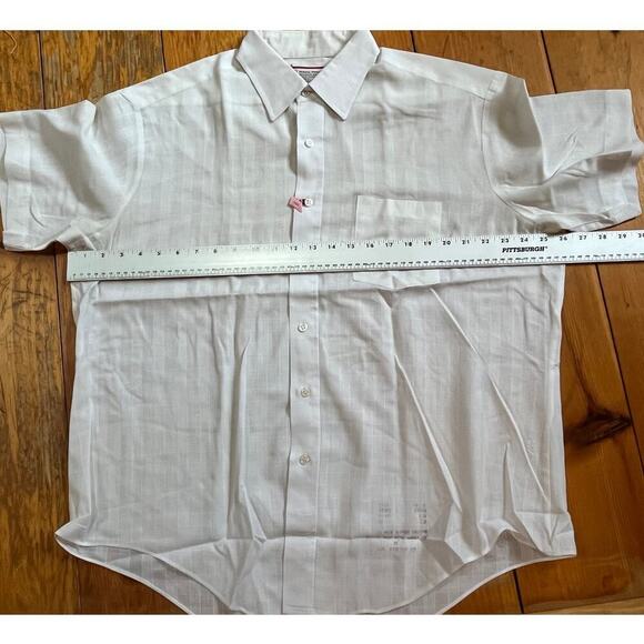 Vintage Sear's Mens Perma Prest White Button Down Shirt. Short Sleeve Size 17 - Picture 6 of 7